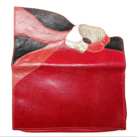 Vintage FURST & MOONEY Leather And Snakeskin Clutch Bag - Picture 2 of 16
